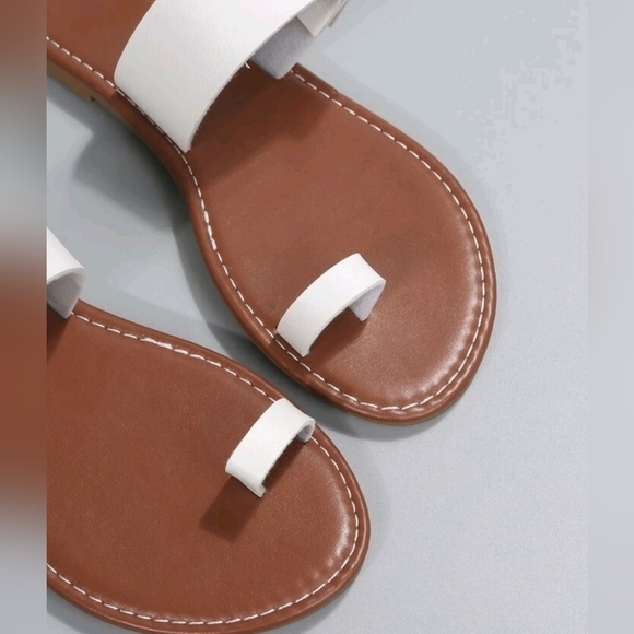 New Casual Outdoors Thong Sandals for Women, Bucklecolor block toe post flat… - Picture 3 of 7